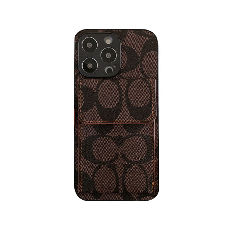 Funda clásica para iPhone con billetera negra-HP240513