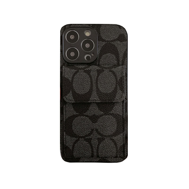 Funda clásica para iPhone con billetera Marrón oscuro-HP240513
