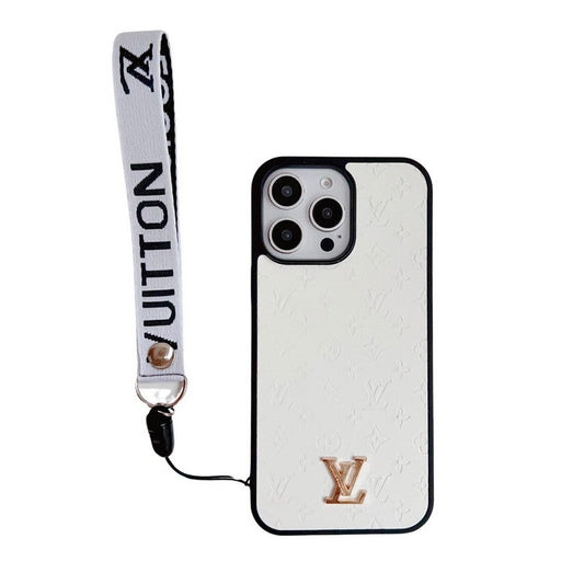 ラグジュアリーブラウンハンドチェーンiPhoneケース