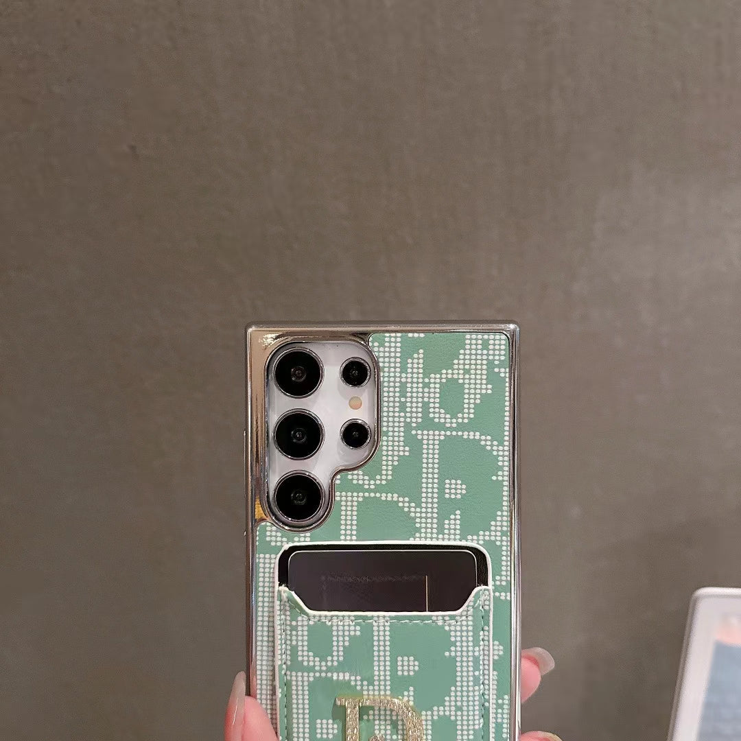Elegantní ikonické módní pouzdro na Samsung s kapsou na karty