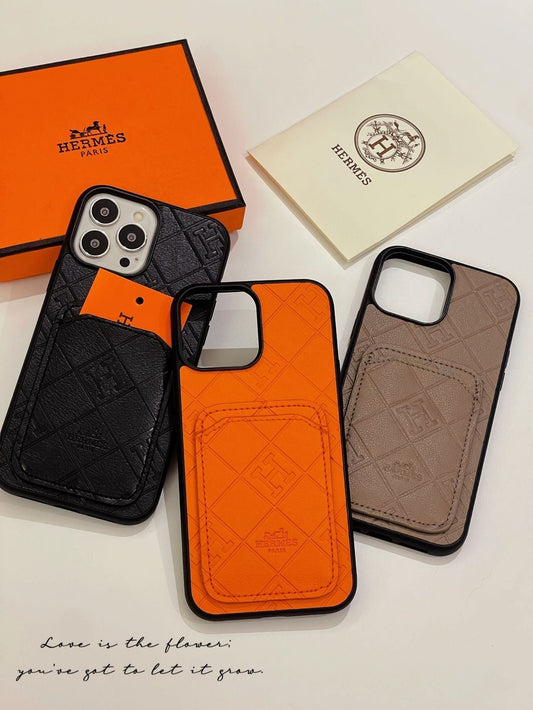 H レザー カードホルダー iPhone ケース