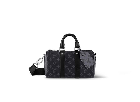 Monogram Leathar só Eclipse Canbhás Duffle Mála