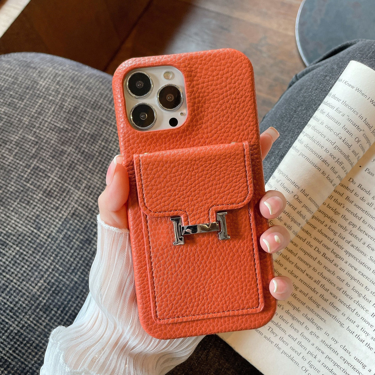H カードホルダー レザー iPhone ケース