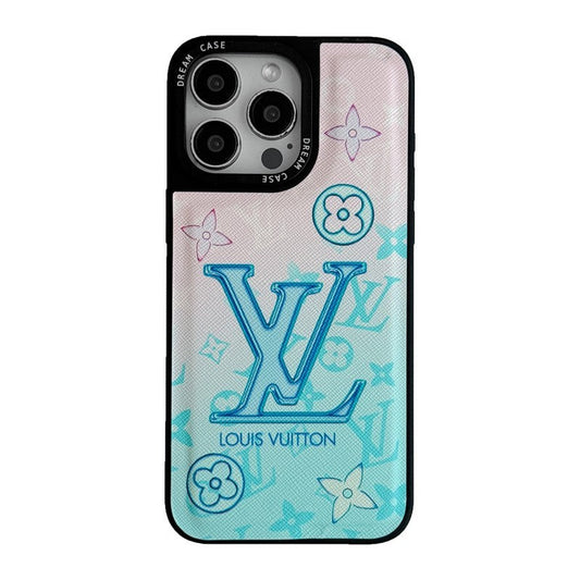 高級ブルーレザーiPhoneケース