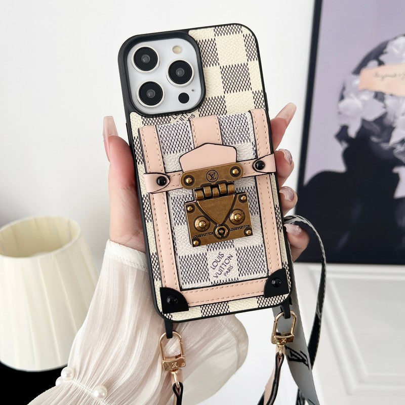 حافظة iPhone فاخرة باللون الأسود & باللون الأبيض