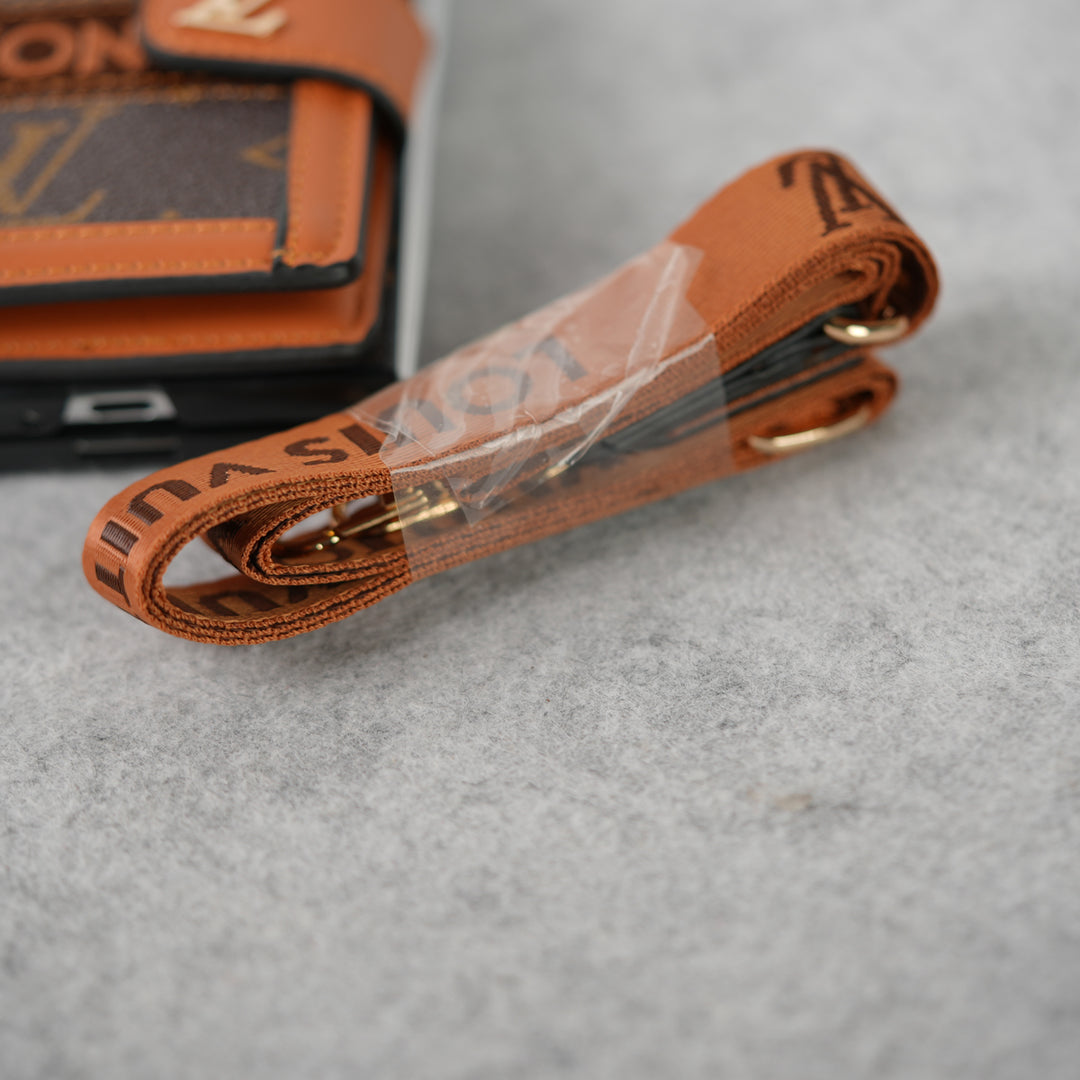 Lyxmärkeskorthållare Crossbody Sling Strap Fodral För Samsung Z Fold