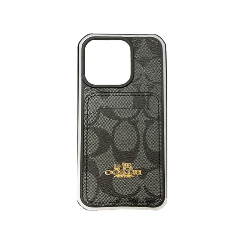 Capa clássica para iPhone com porta-cartões café -KB241416