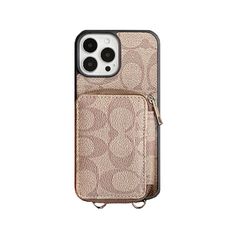 Capa clássica para iPhone com carteira Café-LQB241412