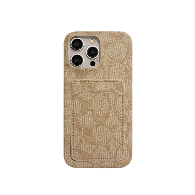 Capa clássica clássica para iPhone com porta-cartões branco -JQB240330