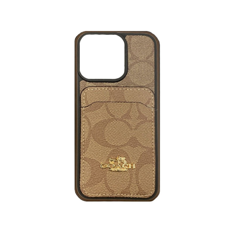 Capa clássica para iPhone com porta-cartões café -KB241416