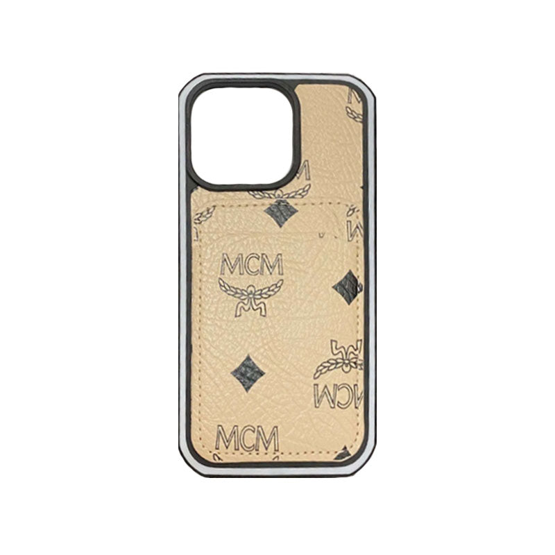 MCM puzdro na iPhone s držiakom karty žlté-MCK240603