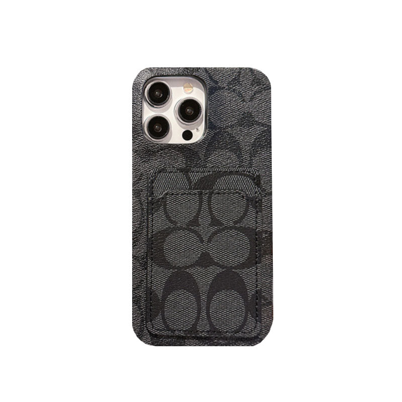 Capa clássica clássica para iPhone com porta-cartões branco -JQB240330