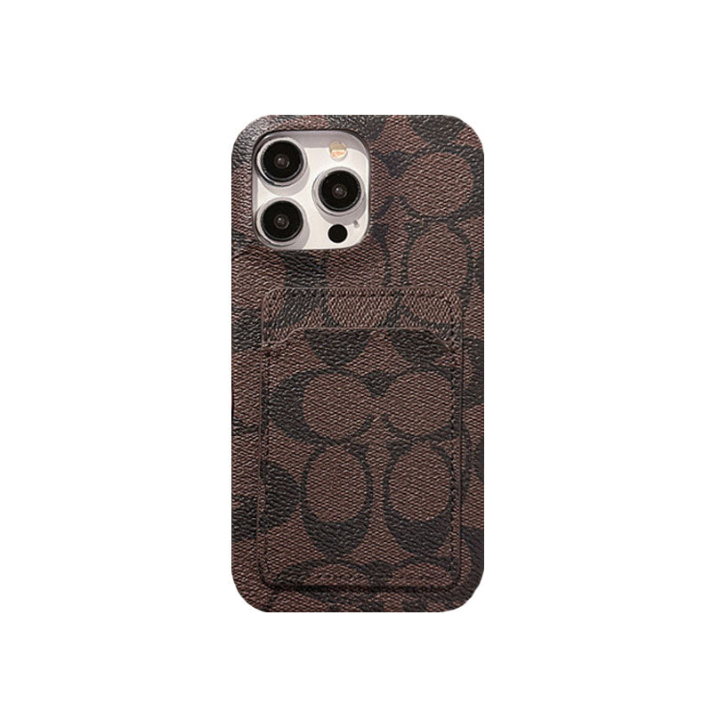 Capa clássica clássica para iPhone com porta-cartões branco -JQB240330