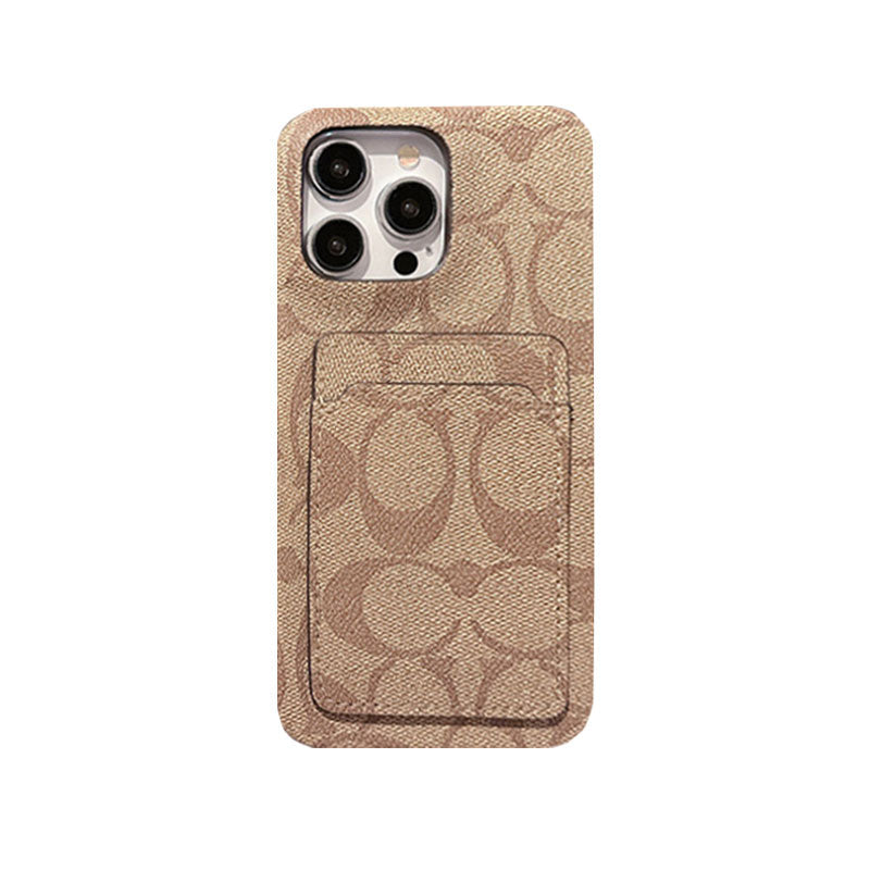 Capa clássica clássica para iPhone com porta-cartões branco -JQB240330
