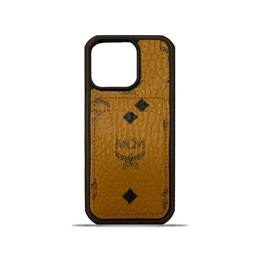 Étui pour iPhone MCM avec porte-cartes Jaune-MCK240603