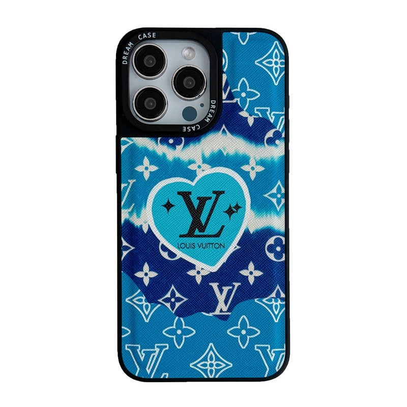 Luxe blauw lederen iPhone-hoesje