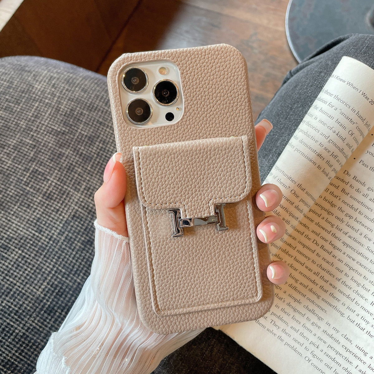 H カードホルダー レザー iPhone ケース