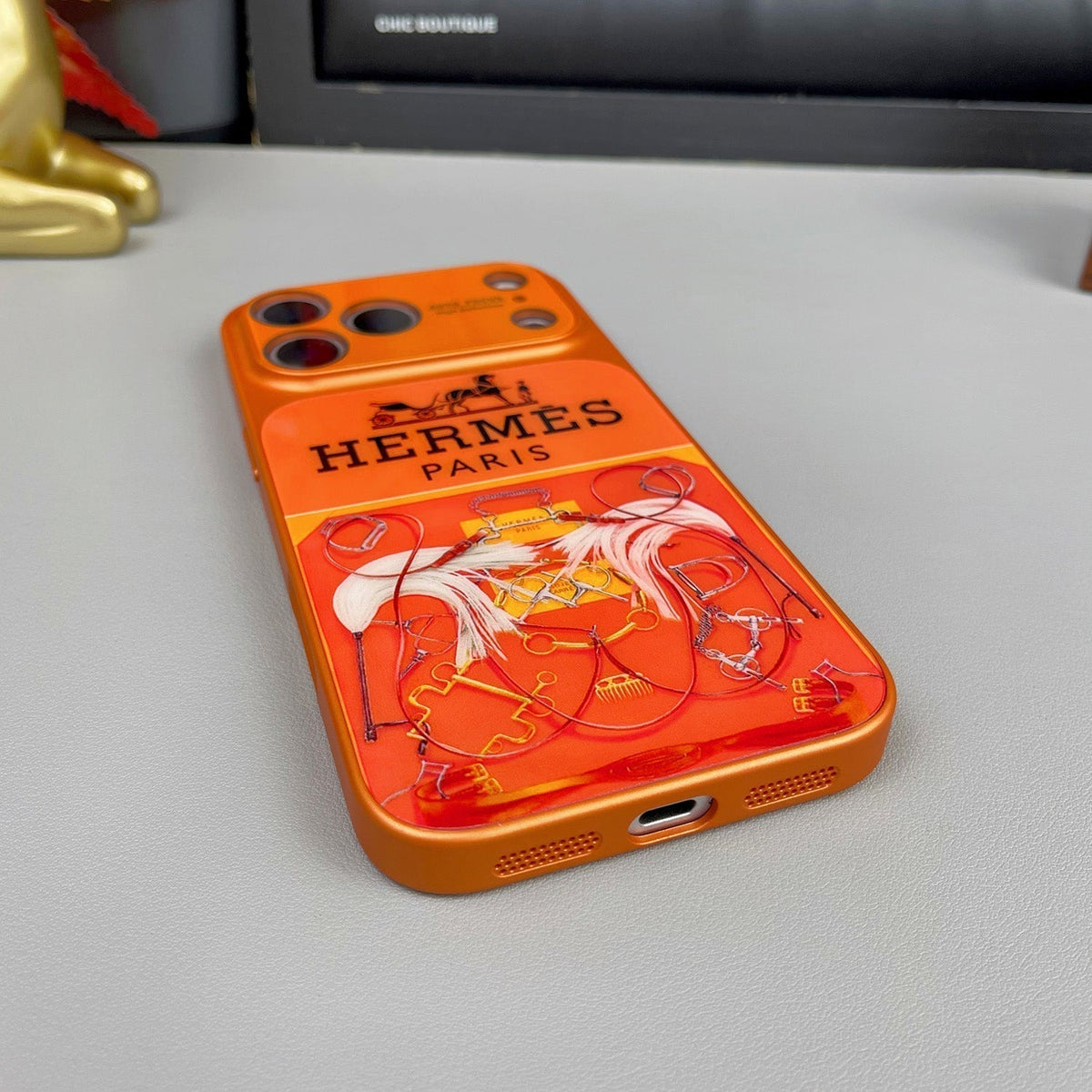 H ラグジュアリーオレンジシリーズ iPhone ケース