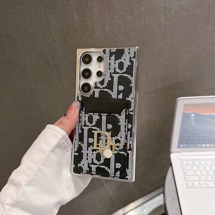 Schicke, ikonische, modische Samsung-Hülle mit Kartenfach