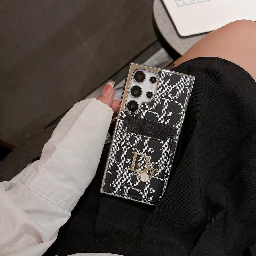 Schicke, ikonische, modische Samsung-Hülle mit Kartenfach