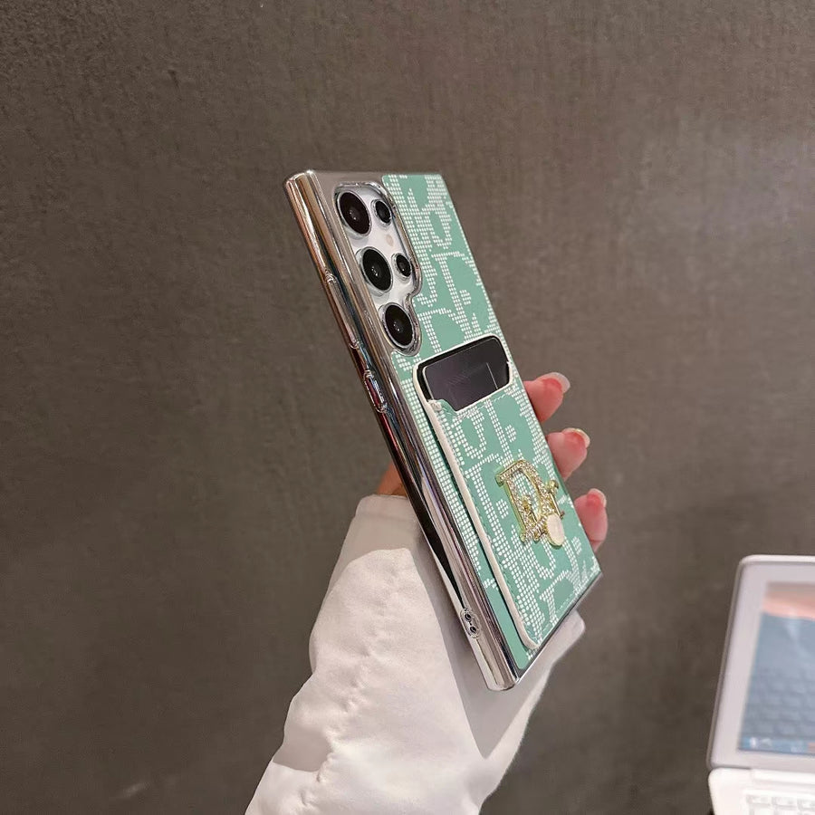 Schicke, ikonische, modische Samsung-Hülle mit Kartenfach