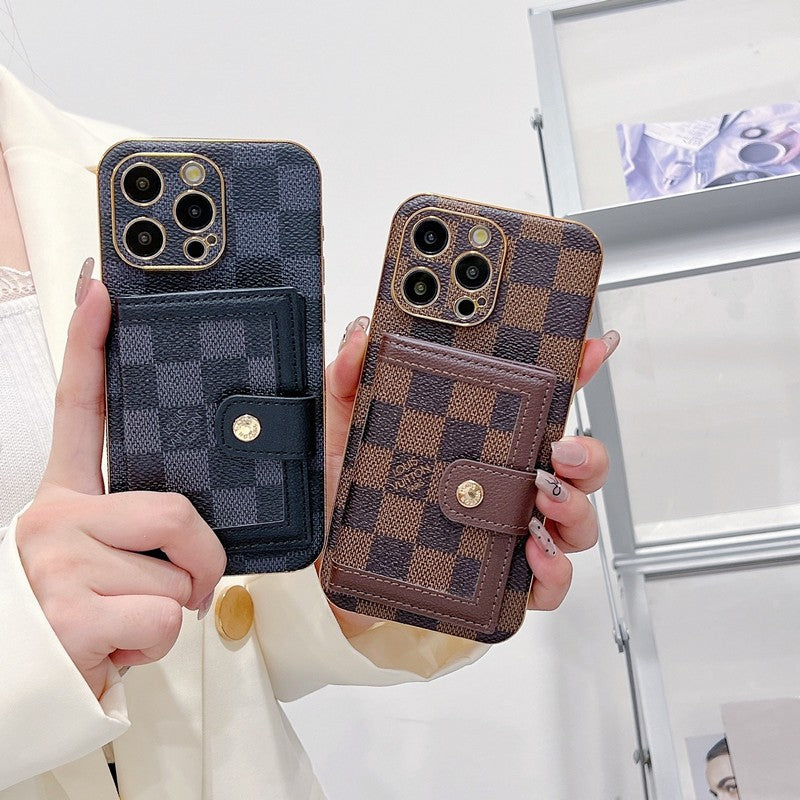 ラグジュアリーなクラシックカラーのカードバッグiPhoneケース
