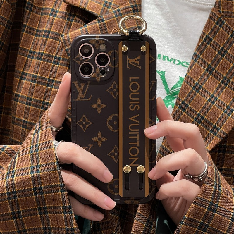 Luksuzna rjava torbica za iPhone z zapestnico