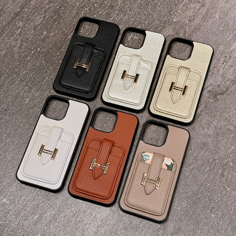 H カードホルダー レザー iPhone ケース