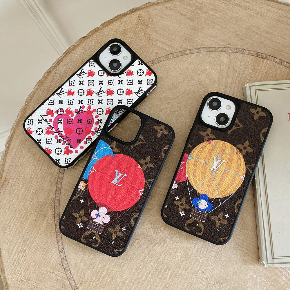 ラグジュアリーバルーン & ハートレザーiPhoneケース