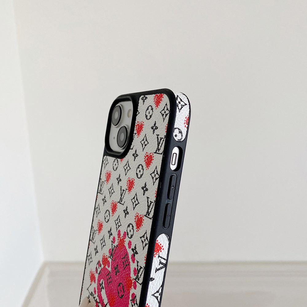 ラグジュアリーバルーン & ハートレザーiPhoneケース