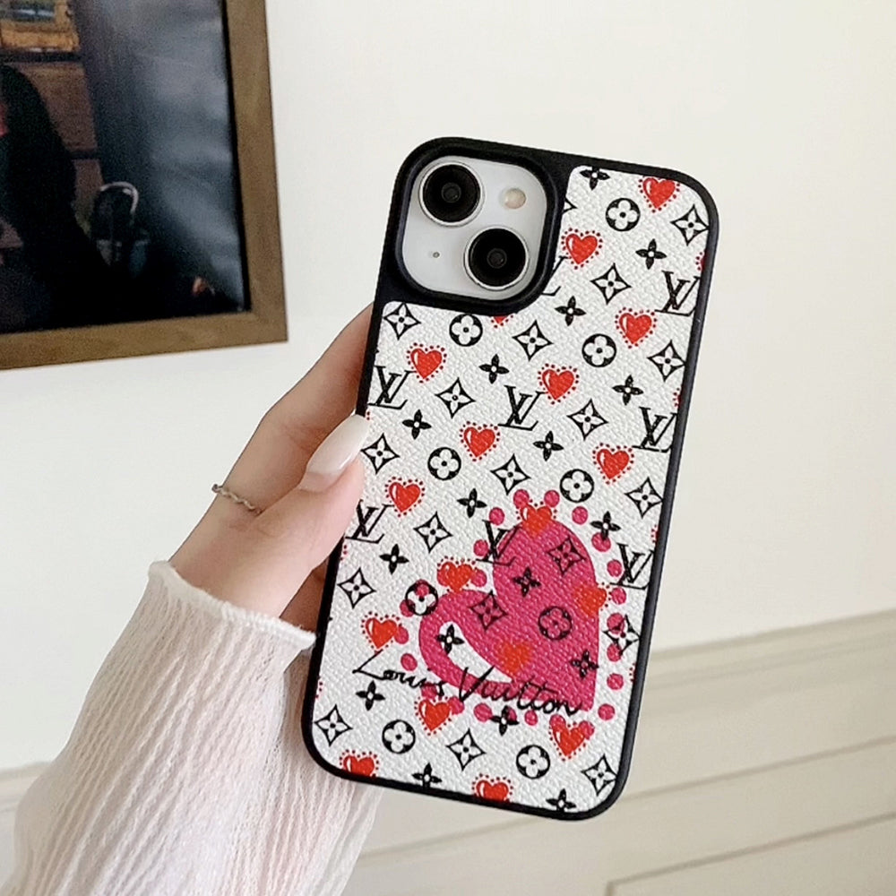 ラグジュアリーバルーン & ハートレザーiPhoneケース