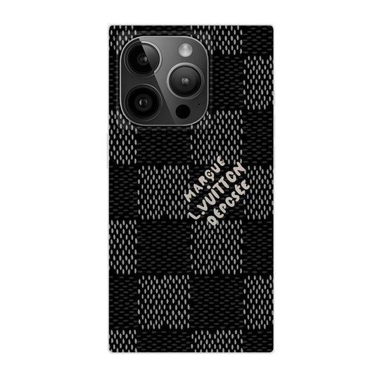 Luksuzen črn<lAMP>bel kvadratni ovitek za iPhone