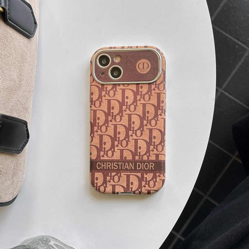 Modna bela & rjava usnjena torbica za iPhone