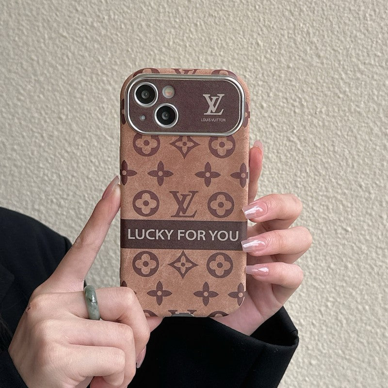 Husă de lux maro & Neagră clasică pentru iPhone din piele