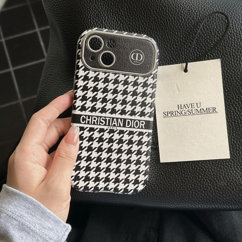 Modna bela & rjava usnjena torbica za iPhone