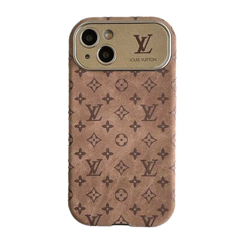 Husă de lux maro & Neagră clasică pentru iPhone din piele
