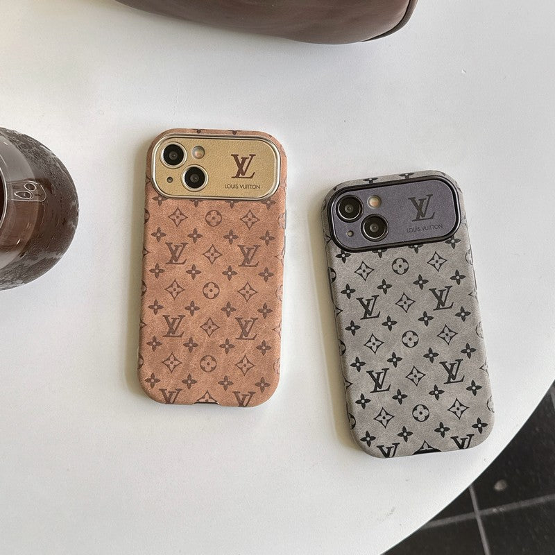 Husă de lux maro & Neagră clasică pentru iPhone din piele