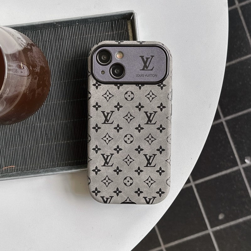 Husă de lux maro & Neagră clasică pentru iPhone din piele