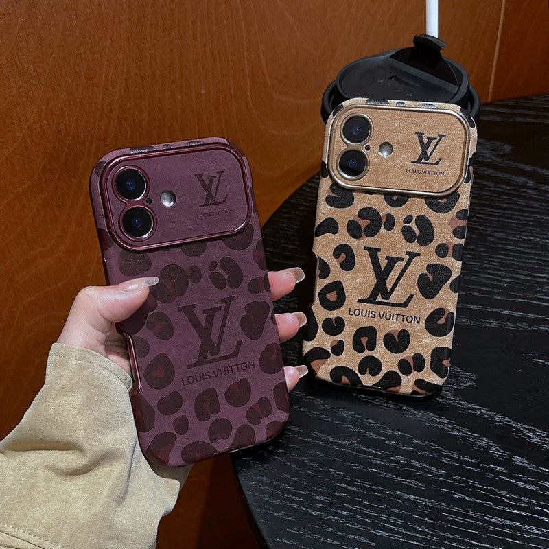 Husă pentru iPhone din piele maro de lux & Violet