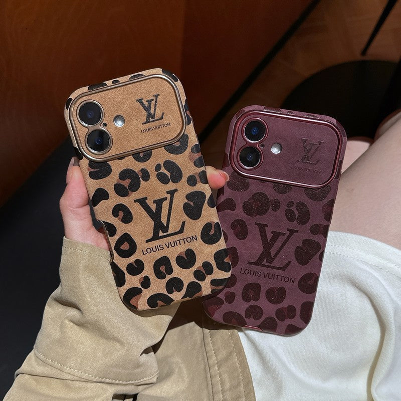 Husă pentru iPhone din piele maro de lux & Violet