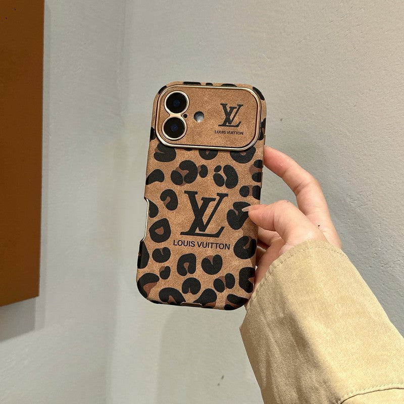 Husă pentru iPhone din piele maro de lux & Violet