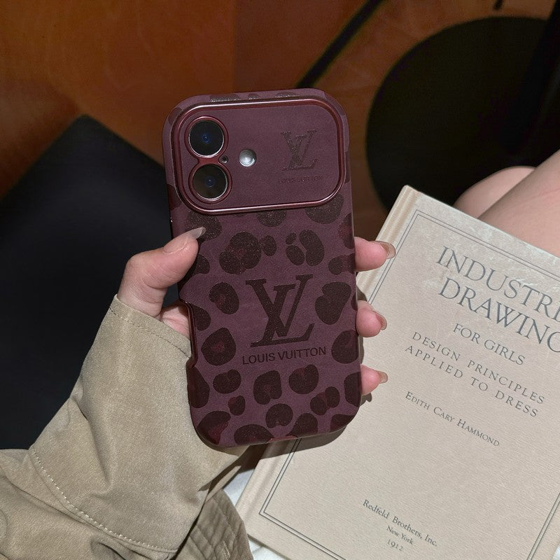 Husă pentru iPhone din piele maro de lux & Violet