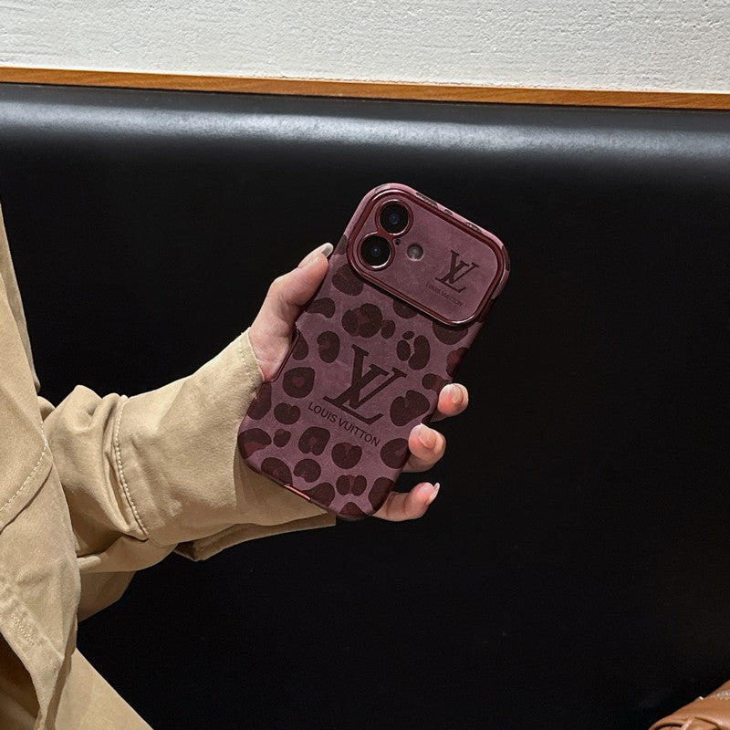 Husă pentru iPhone din piele maro de lux & Violet