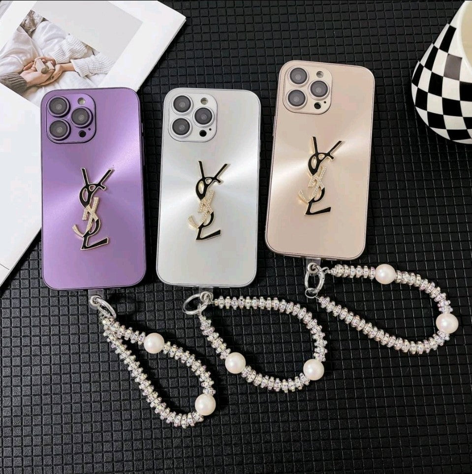 Capa elegante para iPhone Letter Shine x Mono com corrente