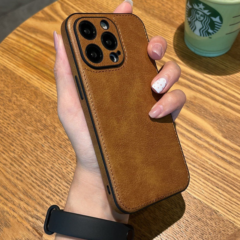 Kaikkien mallien yhteensopiva aito nahkainen iPhone-kuori