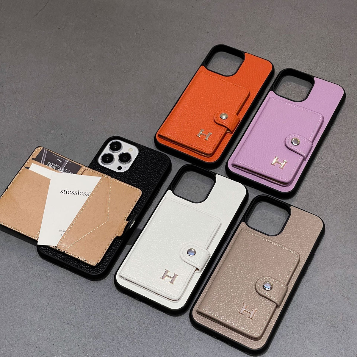 H レザー カードホルダー iPhone ケース