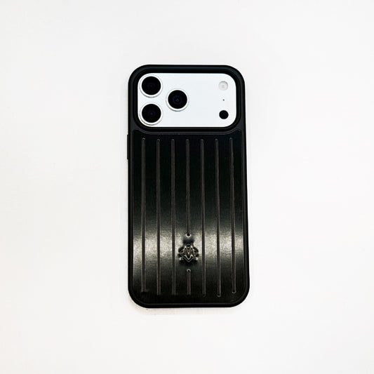 Husă pentru iPhone cu armură metalică cu nervuri – Protecție elegantă, inspirată de călătorii