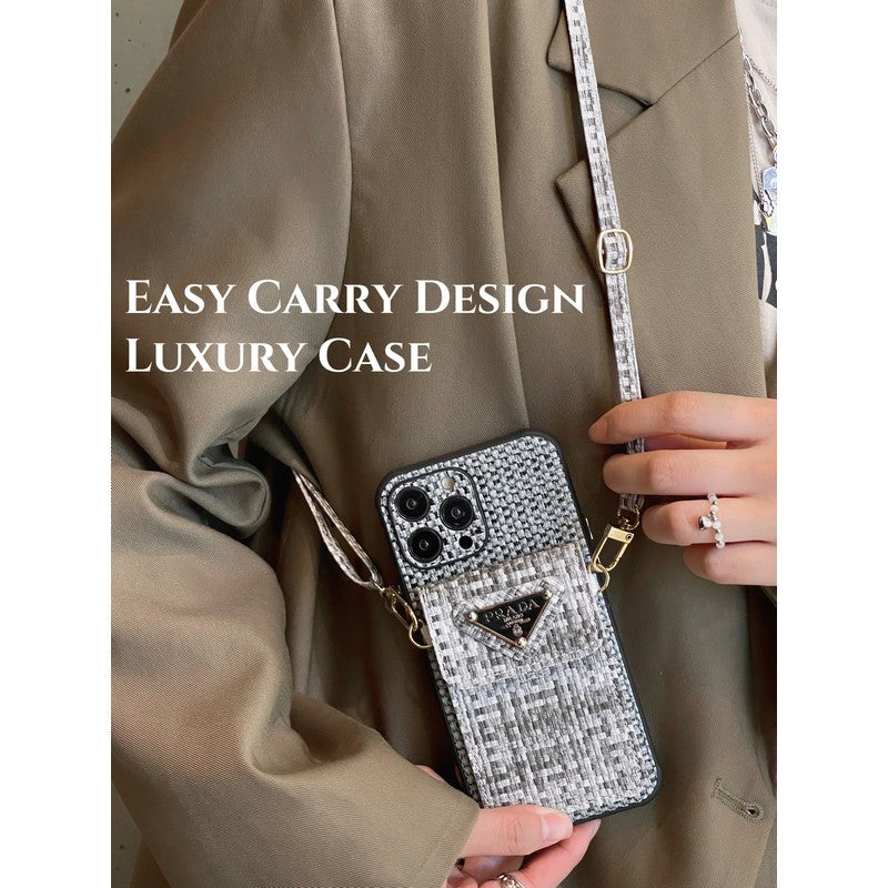 Étui pour iPhone à bandoulière pour sac à cartes de luxe