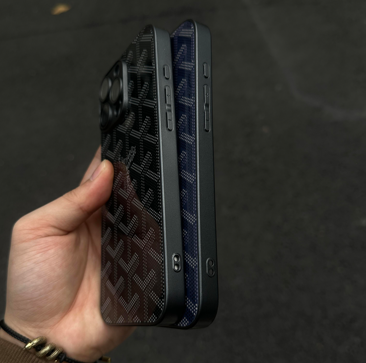 G-Y ラグジュアリー ジオメトリック モノグラム iPhone ケース