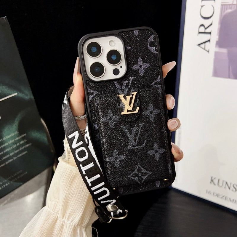 ラグジュアリーなクラシックカラーのクロスボディiPhoneケース